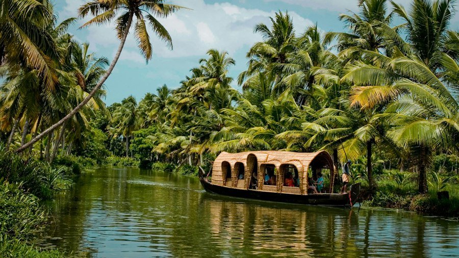 Pristine coastline and serene temple approach